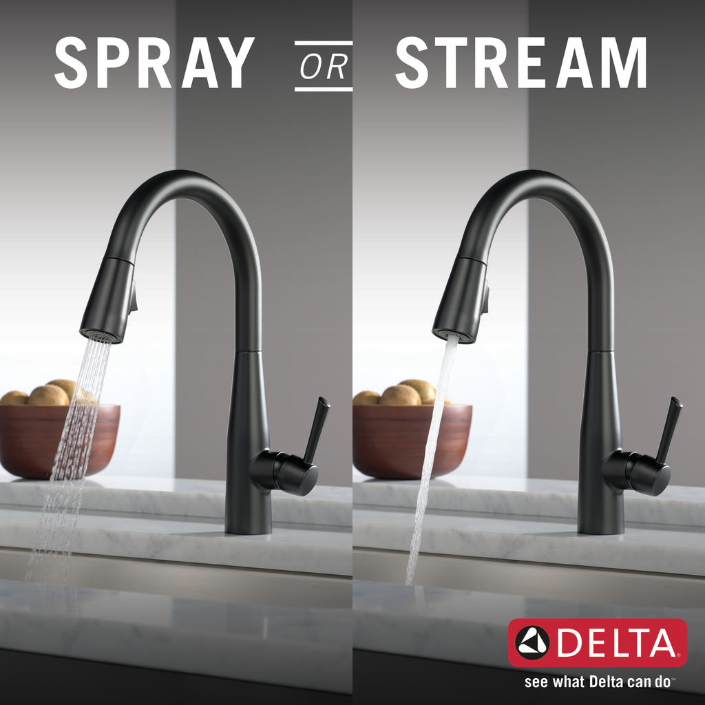 Delta Essa®: Single Handle Pull-Down Kitchen Faucet - Single Handle Lever - Matte Black