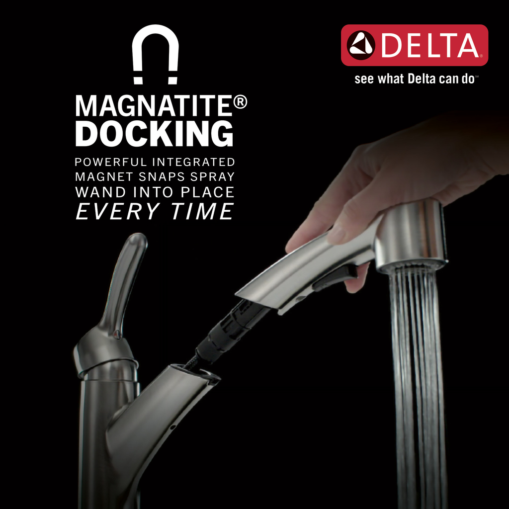 Delta Collins™: Single Handle Pull-Out Kitchen Faucet - Single Handle Lever - Arctic Stainless