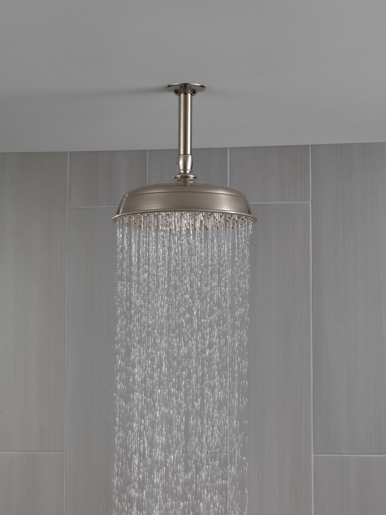 Delta Universal Showering Components: Shower Arm & Flange - Ceiling Mount - Stainless