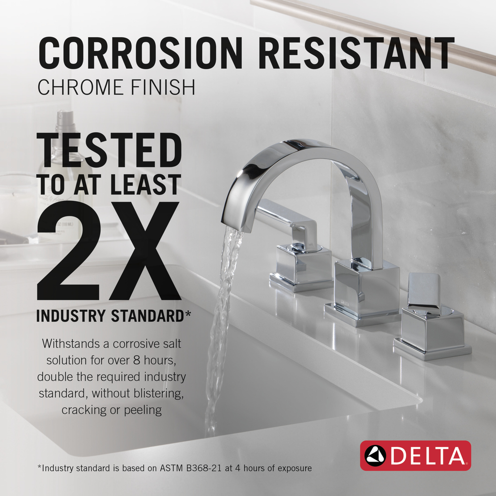 Delta Vero®: Two Handle Widespread Bathroom Faucet - Two Handle Blade - Chrome