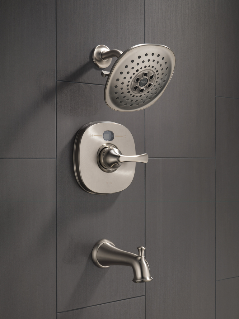 Delta Lahara®: Tub Spout - Pull-Up Diverter - Stainless