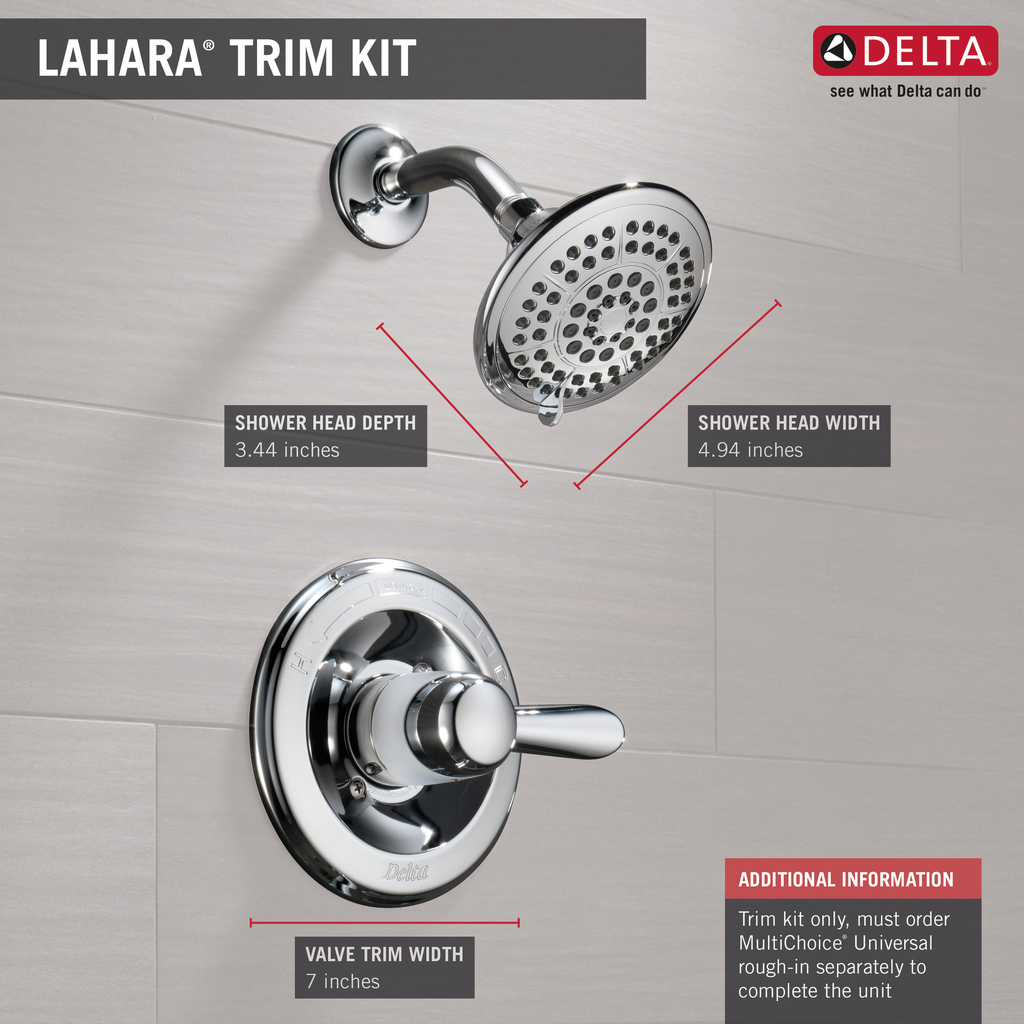 Delta Lahara®: Monitor® 14 Series Shower Trim - Single Handle Lever - Chrome