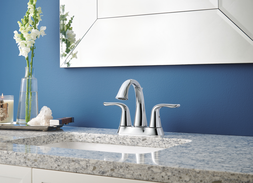 Delta Lahara®: Two Handle Centerset Bathroom Faucet - Two Handle Lever - Chrome