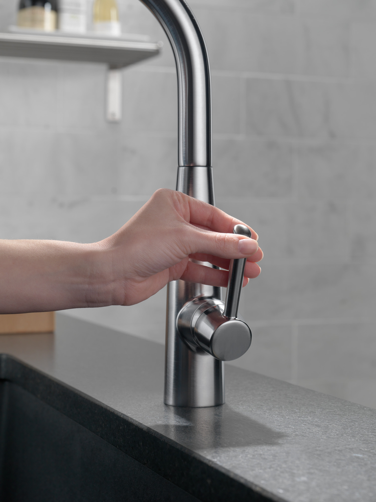 Delta Essa®: Single Handle Pull-Down Kitchen Faucet - Single Handle Lever - Arctic Stainless