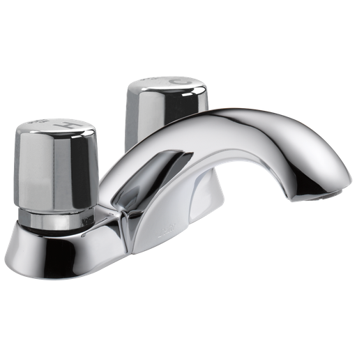 Commercial Hdf®: Two Handle Self-Closing Bathroom Faucet - Two Handle Knob - Chrome