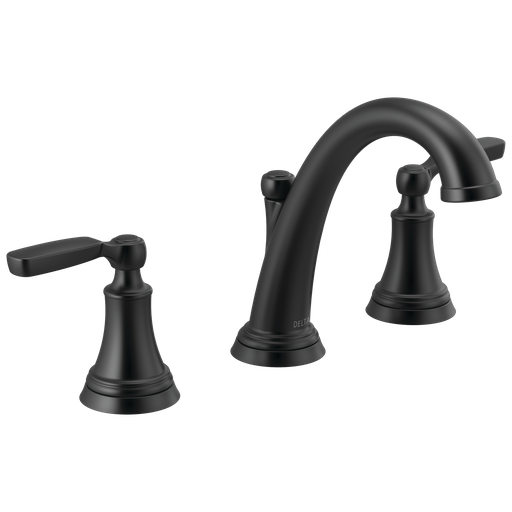 Delta Woodhurst™: Two Handle Widespread Bathroom Faucet - Two Handle Lever - Matte Black