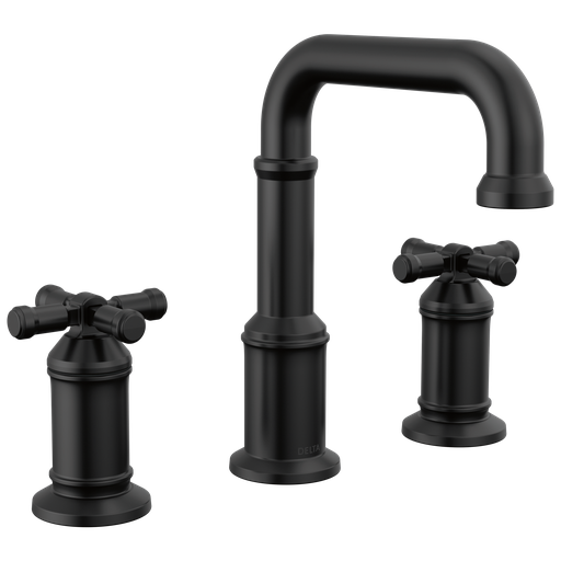 Delta Broderick®: Two Handle Widespread Bathroom Faucet - Two Handle Cross - Matte Black