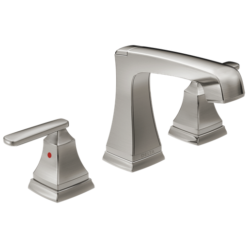 Delta Ashlyn®: Two Handle Widespread Bathroom Faucet With Ez Anchor® - Two Handle Lever - Stainless