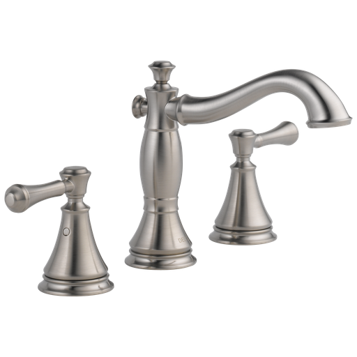 Delta Cassidy®: Two Handle Widespread Bathroom Faucet - Two Handle Lever - Stainless