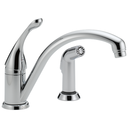 Delta Collins™: Single Handle Kitchen Faucet With Spray - Single Handle Lever - Chrome