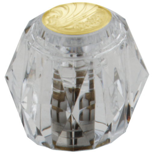 Delta Other: Clear Knob Handle Set - Two Handle Knob - Polished Brass