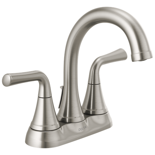 Delta Kayra®: Two Handle Centerset Bathroom Faucet - Two Handle Lever - Stainless