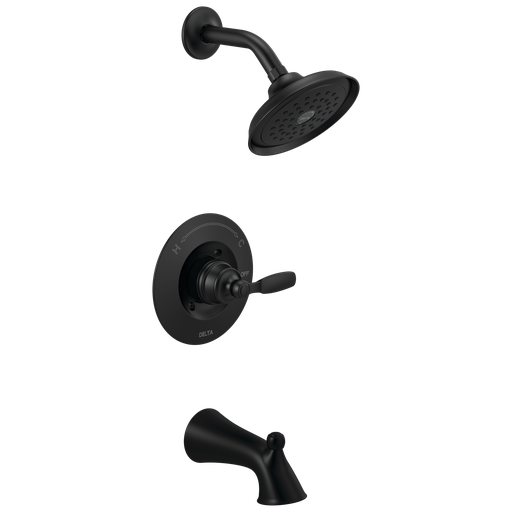 Delta Woodhurst™: Tub & Shower Trim - Single Handle Lever - Matte Black