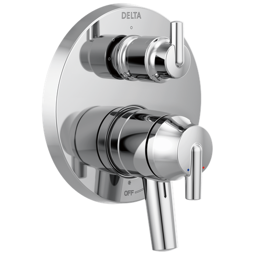 Delta Trinsic®: Contemporary Two Handle Monitor® 17 Series Valve Trim With 3-Setting Integrated Diverter - Two Handle Lever - Chrome