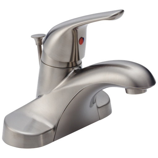 Delta Foundations®: Single Handle Centerset Bathroom Faucet - Single Handle Lever - Stainless