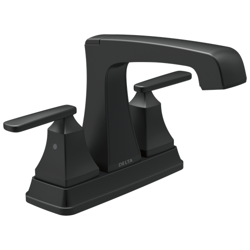 Delta Ashlyn®: Two Handle Centerset Lavatory Faucet - Metal Pop-Up - Two Handle Lever - Matte Black