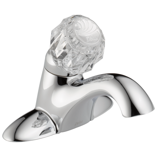 Delta Classic: Single Handle Centerset Bathroom Faucet - Single Handle Knob - Chrome