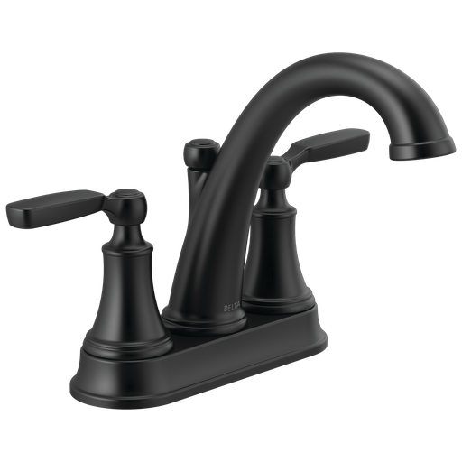 Delta Woodhurst™: Two Handle Centerset Bathroom Faucet - Two Handle Lever - Matte Black