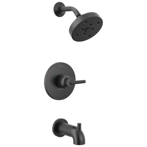 Delta Trinsic®: Monitor® 14 Series H2Okinetic® Tub & Shower Trim - Single Handle Lever - Matte Black