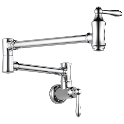Delta Other: Traditional Wall Mount Pot Filler - Two Handle Lever - Chrome