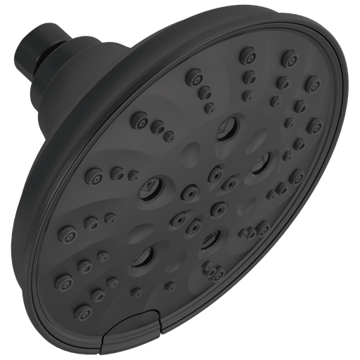Delta Universal Showering Components: H2Okinetic® 5-Setting Traditional Raincan Shower Head - Matte Black
