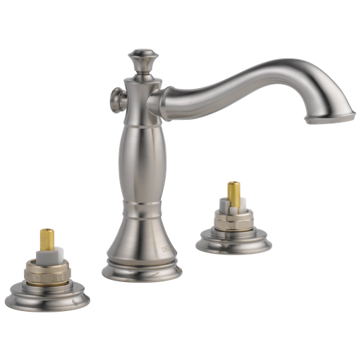 Delta Cassidy®: Two Handle Widespread Bathroom Faucet - Less Handles - Two Handle LHP - Stainless
