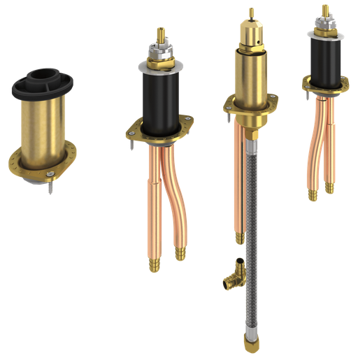 Delta Other: Two Handle Flexible Mount With Hand Shower - Pex Crimp