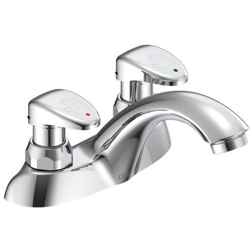 Commercial 86T: Two Handle Metering Slow-Close Bathroom Faucet - Two Handle Lever - Chrome