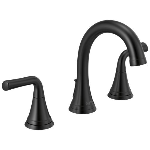 Delta Kayra®: Two Handle Widespread Bathroom Faucet - Two Handle Lever - Matte Black