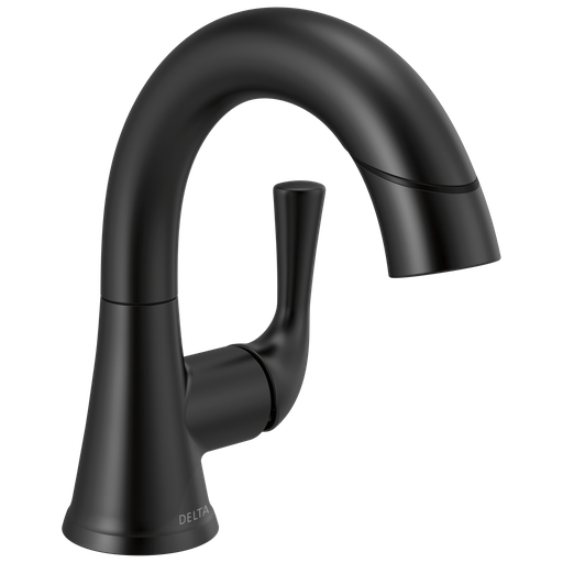 Delta Kayra®: Single Handle Pull-Down Bathroom Faucet - Single Handle Lever - Matte Black