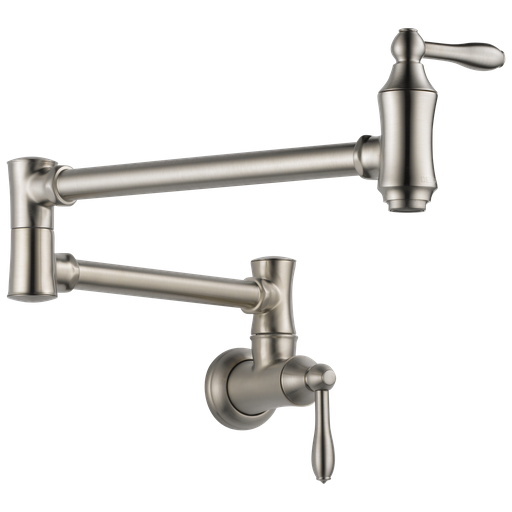 Delta Other: Traditional Wall Mount Pot Filler - Two Handle Lever - Stainless