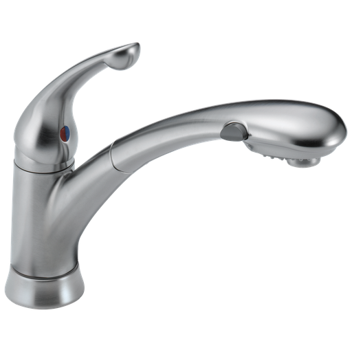 Delta Signature Pullouts: Single Handle Pull-Out Kitchen Faucet - Single Handle Lever - Arctic Stainless