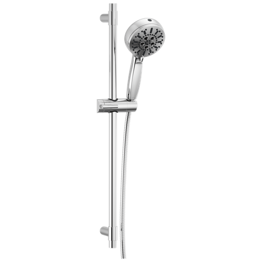 Delta Universal Showering Components: 7-Setting Slide Bar Hand Shower With Cleaning Spray - Lumicoat® Chrome