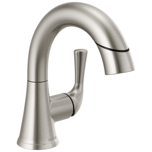 Delta Kayra®: Single Handle Pull-Down Bathroom Faucet - Single Handle Lever - Stainless