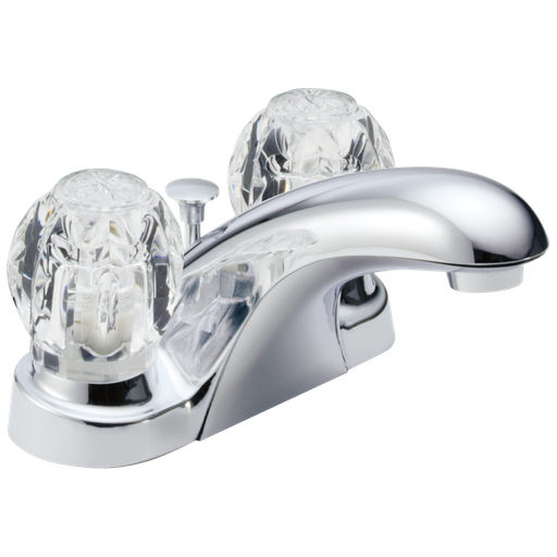 Delta Foundations®: Two Handle Centerset Bathroom Faucet - Two Handle Knob - Chrome
