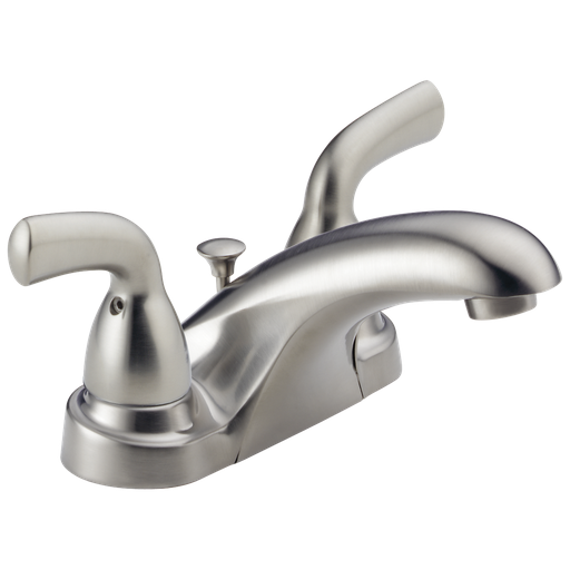 Delta Foundations®: Two Handle Centerset Bathroom Faucet - Two Handle Lever - Stainless