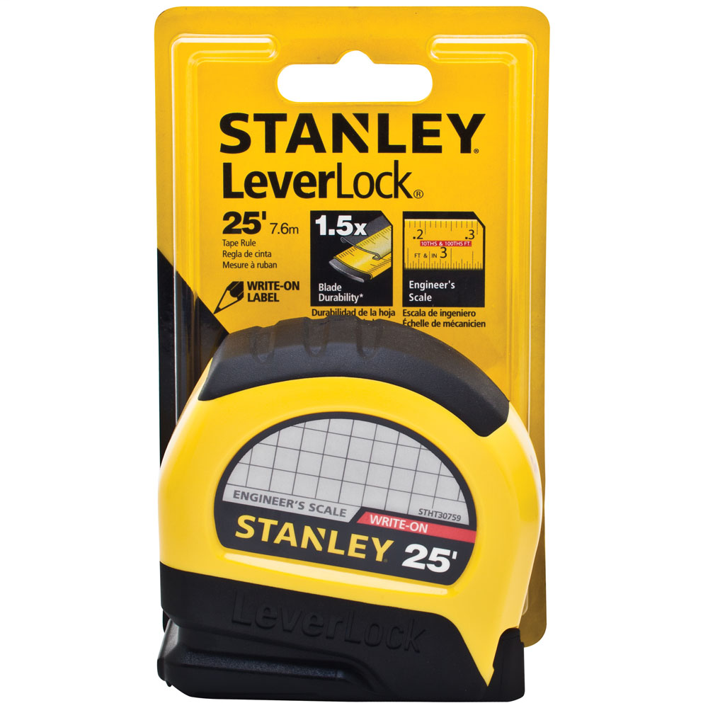 Product image for Stanley STHT30759L 25ft Engineers Read LEVERLOCK® Tape Rule
