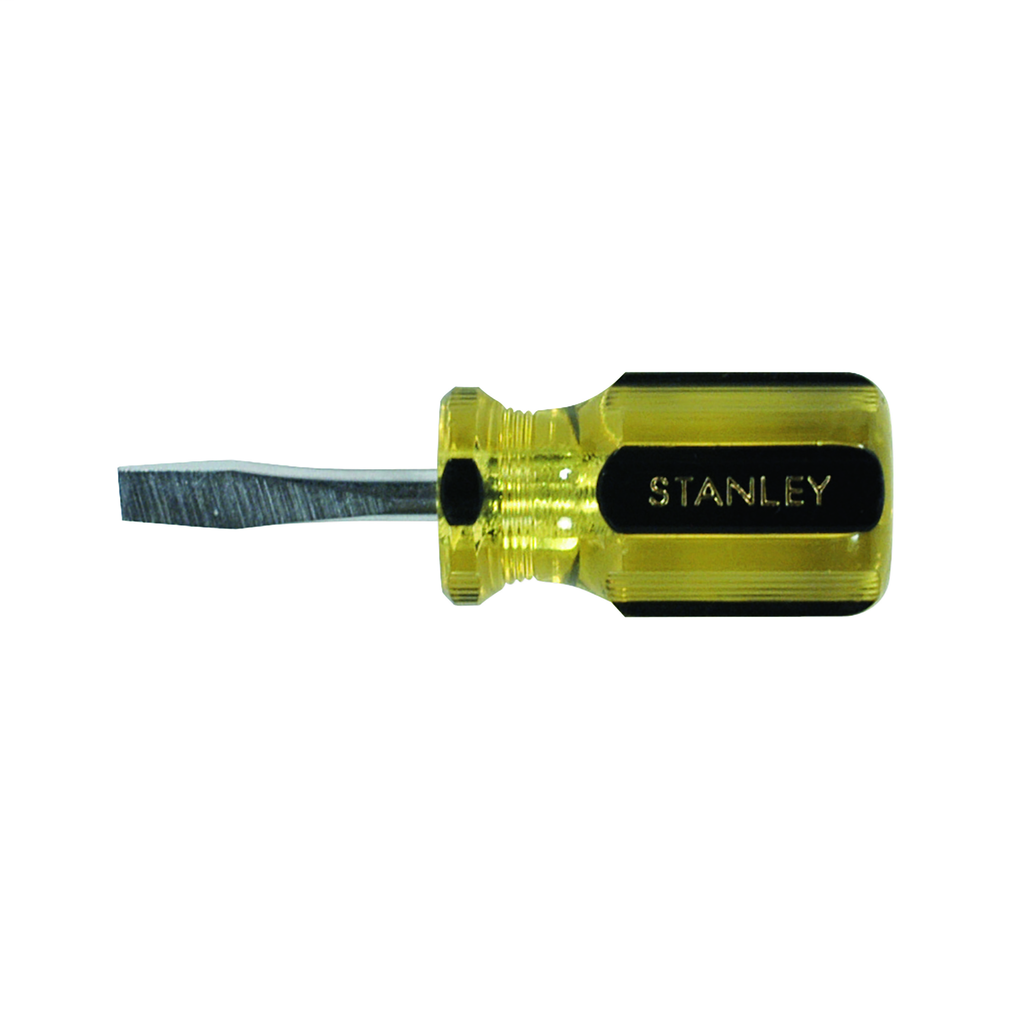 Product image for Stanley 66-161 100 Plus® Standard Slotted Tip Stubby Screwdriver 1/4" x 1-1/2"