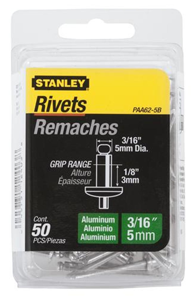 Product image for Stanley PAA62 - 5B 50-Pack 3/16" x 1/8" Aluminum Rivets