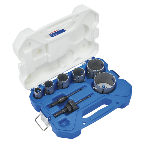 Product image for Lenox LXAH3LSET6 8pc Electrician's Hole Saw Kit, 7/8" to 2-1/2", (2) Arbors