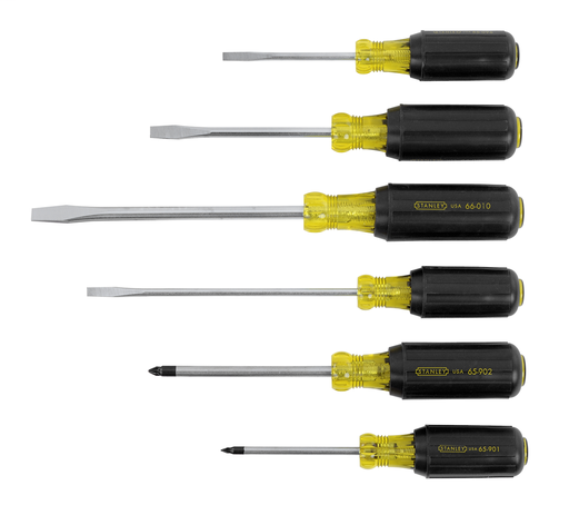 Product image for Stanley 66-565P 6 Piece Vinyl Grip PRO Screwdriver Set