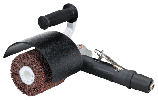 Dynisher Finishing Tool - .7 hp, 7 Degree Offset, 3,400 RPM, 5/8"-11 Thread, Extended Shroud