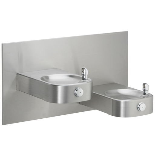 Elkay Slimline Soft Sides Heavy Duty Bi-Level Fountain, Non-Filtered Non-Refrigerated Stainless, Stainless Steel