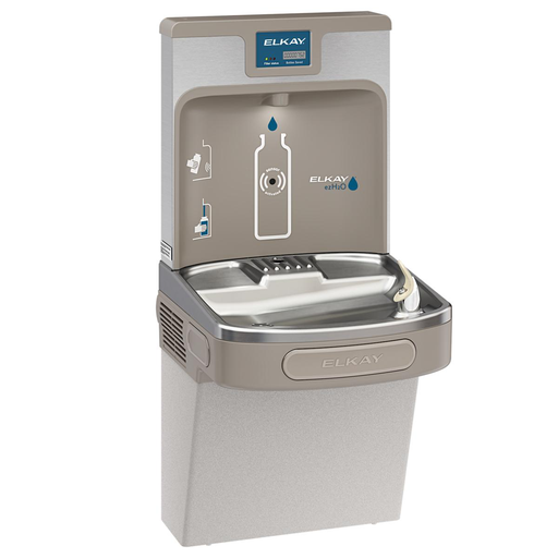Elkay Enhanced EZH2O Bottle Filling Station & Single ADA Cooler Filtered Refrigerated Light Gray, Light Gray Granite