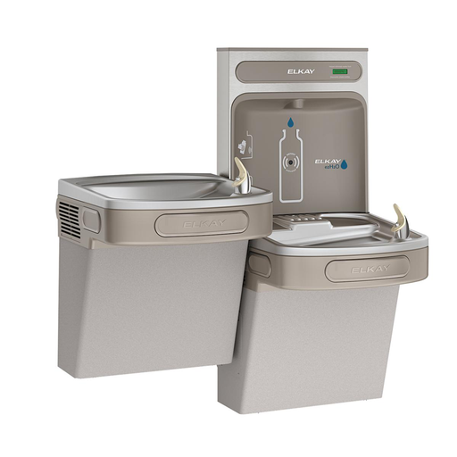 Elkay ezH2O Bottle Filling Station & Versatile Bi-Level ADA Cooler Non-Filtered Refrigerated Light Gray, Light Gray Granite