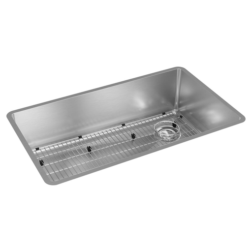 Elkay Crosstown 18 Gauge Stainless Steel 31-1/2" x 18-1/2" x 9" Single Bowl Undermount Sink Kit, Polished Satin