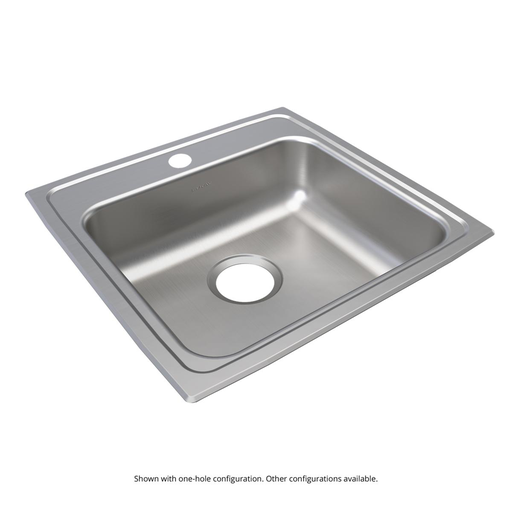 Elkay Lustertone Classic Stainless Steel 19-1/2" x 19" x 6-1/2", 0-Hole Single Bowl Drop-in ADA Sink, Lustrous Satin