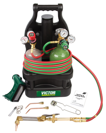 Victor®Model G-150-100-CPT Victor®OxyFuel Portable Tote Light Duty Acetylene Cutting/Heating/Welding Outfit CGA-200/CGA-540 With Tanks