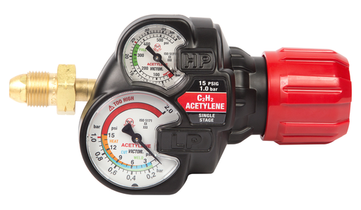 Victor®Model ESS42-15-510 EDGE™ Series 2.0 Heavy Duty/High Capacity Acetylene Single Stage Regulator, CGA-510