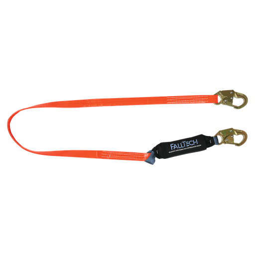 6' ViewPack® Urethane Coated Energy Absorbing Lanyard, Single-leg with Steel Snap Hooks